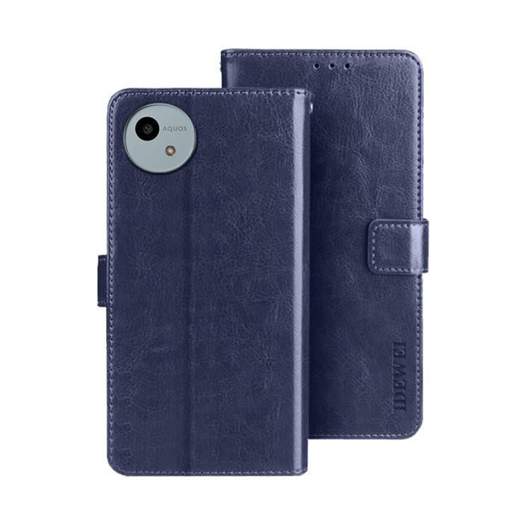 For Sharp Aquos wish4 idewei Crazy Horse Texture Leather Phone Case
