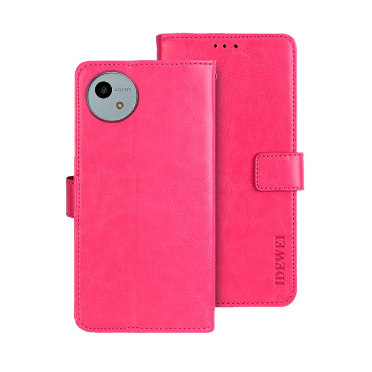 For Sharp Aquos wish4 idewei Crazy Horse Texture Leather Phone Case
