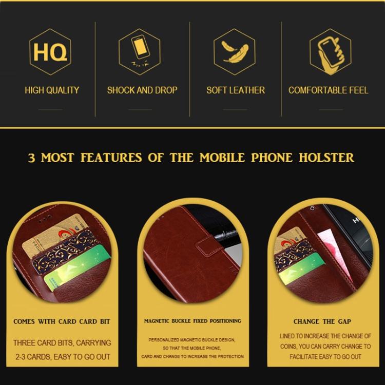 For Sharp Aquos wish4 idewei Crazy Horse Texture Leather Phone Case