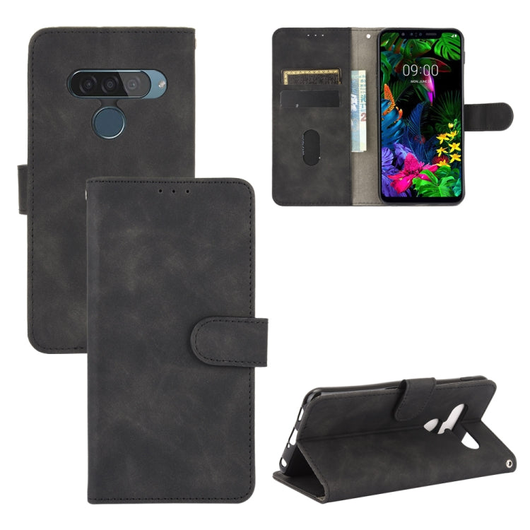 For LG G8s ThinQ Solid Color Skin Feel Magnetic Buckle Horizontal Flip Calf Texture PU Leather Case with Holder & Card Slots & Wallet