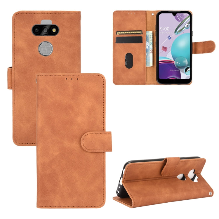 For LG K31 / Aristo 5 Solid Color Skin Feel Magnetic Buckle Horizontal Flip Calf Texture PU Leather Case with Holder & Card Slots & Wallet