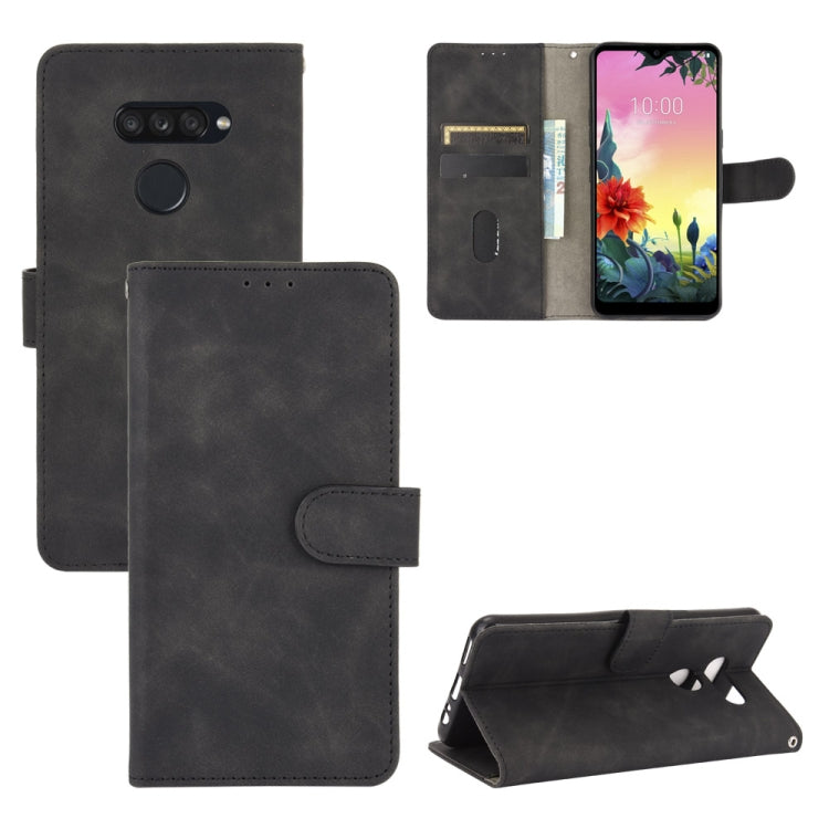 For LG K50S Solid Color Skin Feel Magnetic Buckle Horizontal Flip Calf Texture PU Leather Case with Holder & Card Slots & Wallet