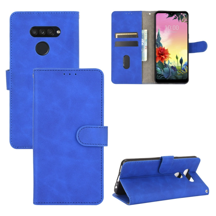 For LG K50S Solid Color Skin Feel Magnetic Buckle Horizontal Flip Calf Texture PU Leather Case with Holder & Card Slots & Wallet