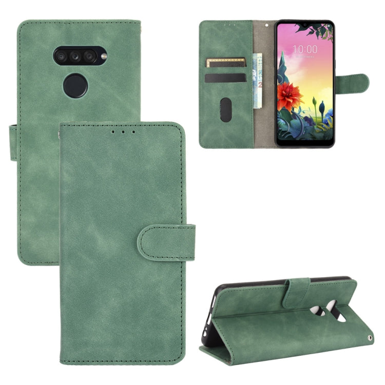 For LG K50S Solid Color Skin Feel Magnetic Buckle Horizontal Flip Calf Texture PU Leather Case with Holder & Card Slots & Wallet