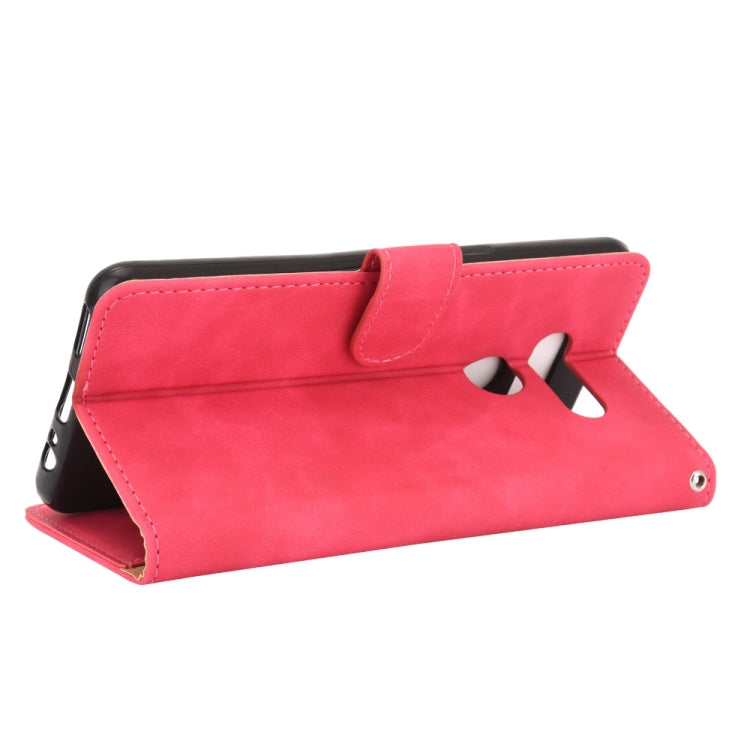 For LG K50S Solid Color Skin Feel Magnetic Buckle Horizontal Flip Calf Texture PU Leather Case with Holder & Card Slots & Wallet