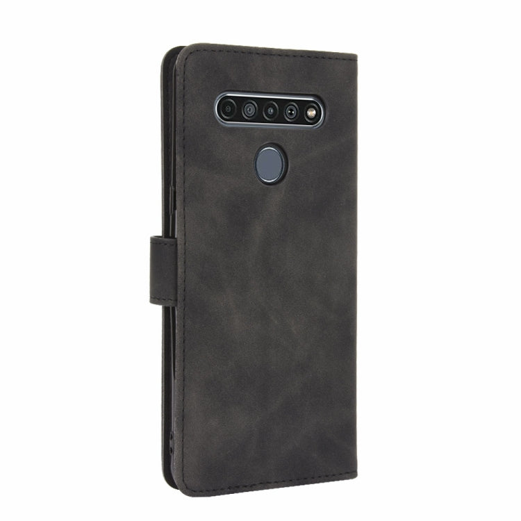 For LG K61 / Q61 Solid Color Skin Feel Magnetic Buckle Horizontal Flip Calf Texture PU Leather Case with Holder & Card Slots & Wallet