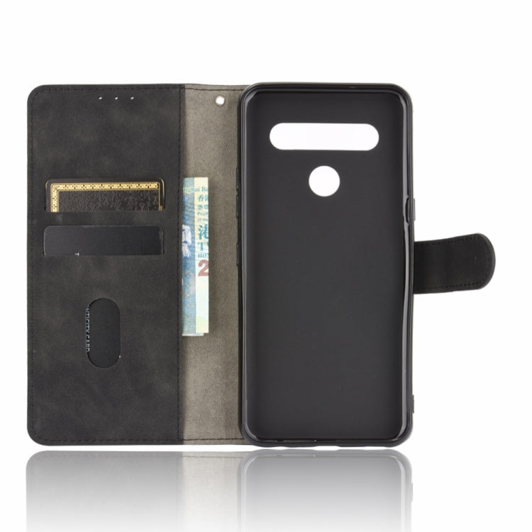 For LG K61 / Q61 Solid Color Skin Feel Magnetic Buckle Horizontal Flip Calf Texture PU Leather Case with Holder & Card Slots & Wallet