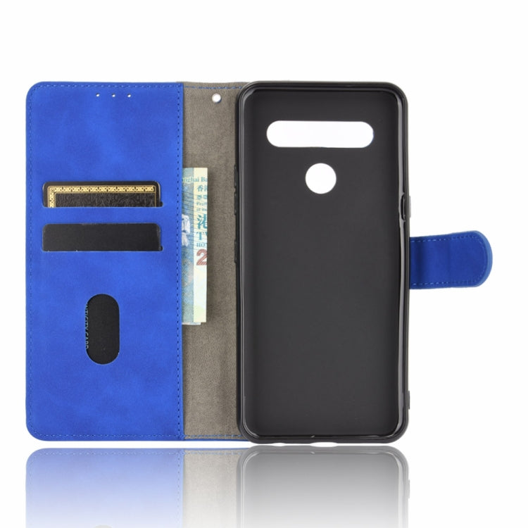 For LG K61 / Q61 Solid Color Skin Feel Magnetic Buckle Horizontal Flip Calf Texture PU Leather Case with Holder & Card Slots & Wallet