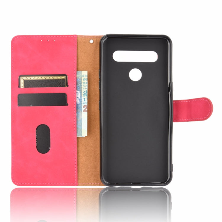 For LG K61 / Q61 Solid Color Skin Feel Magnetic Buckle Horizontal Flip Calf Texture PU Leather Case with Holder & Card Slots & Wallet