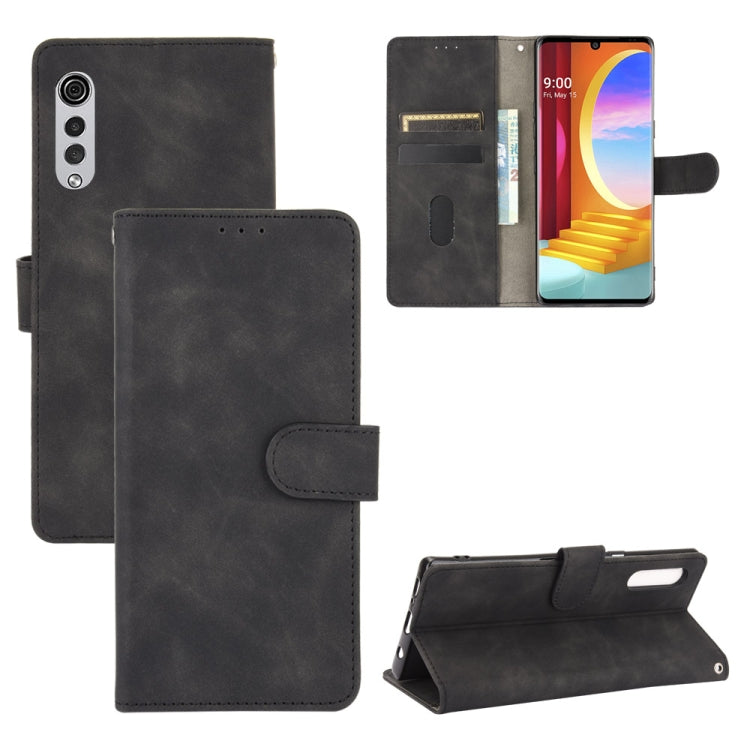 For LG Velvet Solid Color Skin Feel Magnetic Buckle Horizontal Flip Calf Texture PU Leather Case with Holder & Card Slots & Wallet