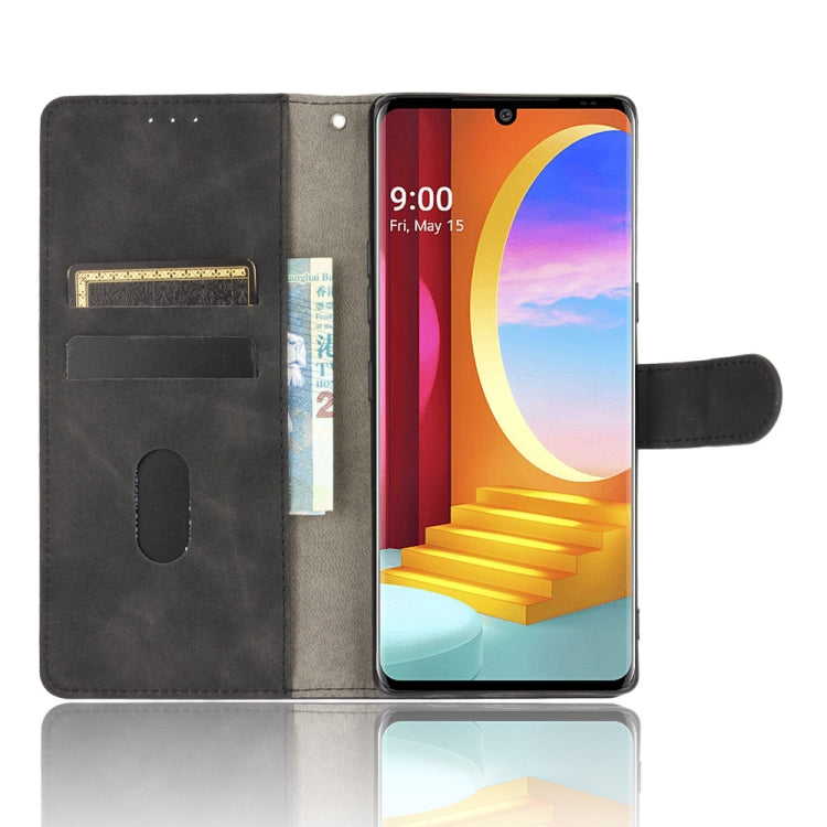 For LG Velvet Solid Color Skin Feel Magnetic Buckle Horizontal Flip Calf Texture PU Leather Case with Holder & Card Slots & Wallet