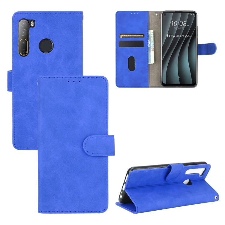 For HTC Desire 20 Pro Solid Color Skin Feel Magnetic Buckle Horizontal Flip Calf Texture PU Leather Case with Holder & Card Slots & Wallet