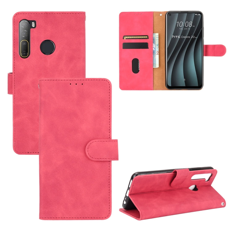 For HTC Desire 20 Pro Solid Color Skin Feel Magnetic Buckle Horizontal Flip Calf Texture PU Leather Case with Holder & Card Slots & Wallet