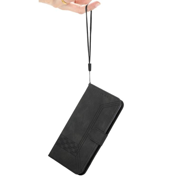 For Xiaomi 17 Pro Max Cubic Skin Feel Flip Leather Phone Case