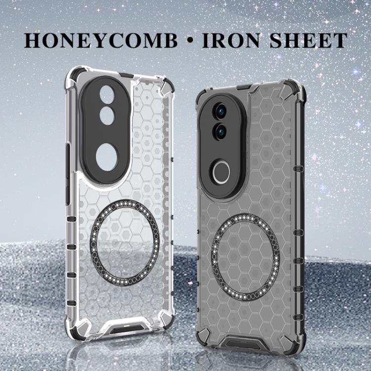 For vivo V50 5G Global Honeycomb Magnetic Ring Shockproof Phone Case