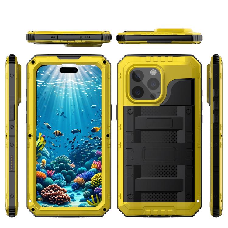 For iPhone 15 Plus Four-proof Metal Hybrid Silicone Phone Case