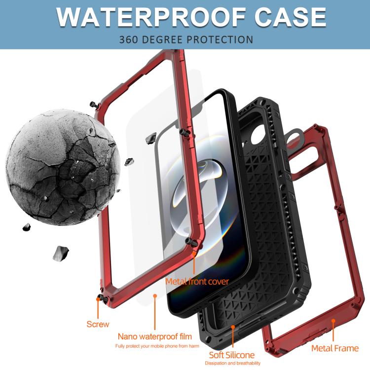 For iPhone 17e / 16e Four-proof Metal Hybrid Silicone Phone Case