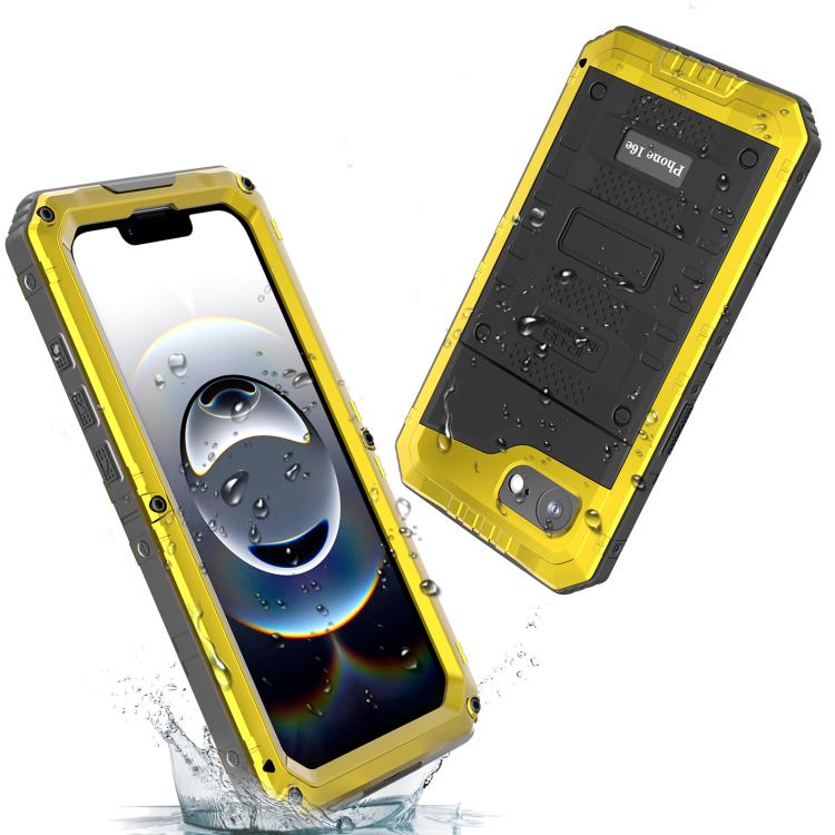 For iPhone 17e / 16e Four-proof Metal Hybrid Silicone Phone Case