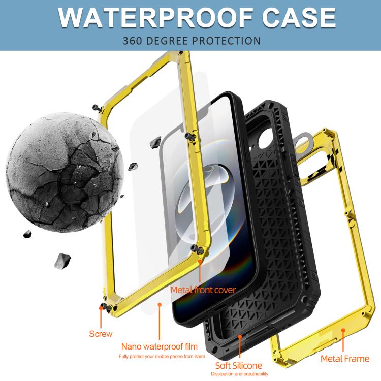 For iPhone 17e / 16e Four-proof Metal Hybrid Silicone Phone Case