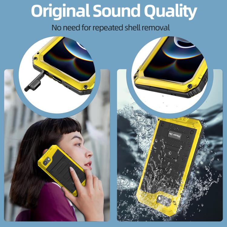 For iPhone 17e / 16e Four-proof Metal Hybrid Silicone Phone Case