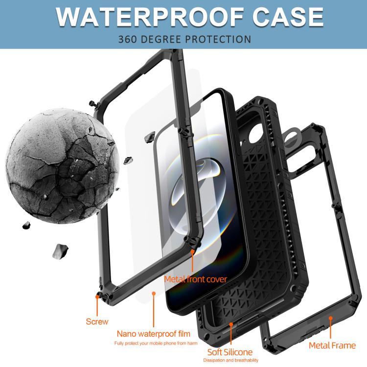 For iPhone 17e / 16e Four-proof Metal Hybrid Silicone Phone Case