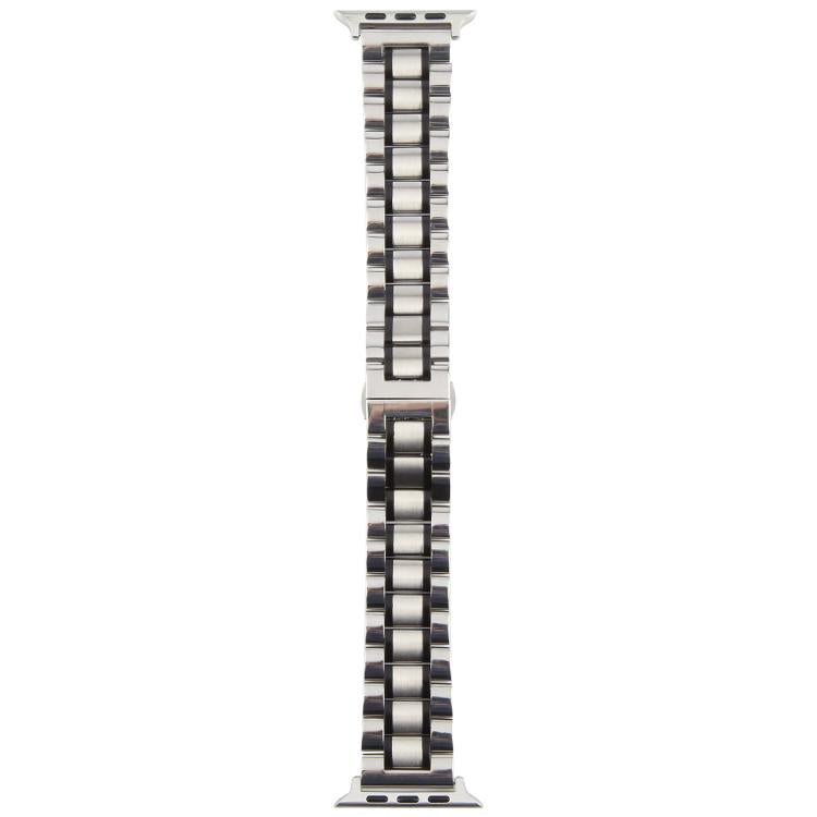 For Apple Watch 46mm / 49mm / 45mm / 44mm Butterfly Buckle New Five Beads Stainless Steel Watch Band