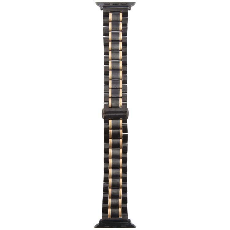 For Apple Watch 42mm / 41mm / 40mm / 38mm Butterfly Buckle New Five Beads Stainless Steel Watch Band
