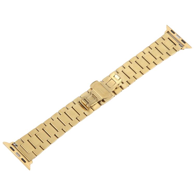 For Apple Watch 42mm / 41mm / 40mm / 38mm Butterfly Buckle New Five Beads Stainless Steel Watch Band