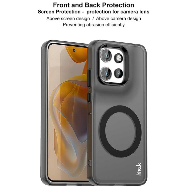 For Motorola Moto S50 IMAK Chocolate Series TPU + PET MagSafe Phone Case - Black