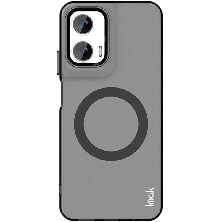 For Motorola Moto G35 IMAK Chocolate Series TPU + PET MagSafe Phone Case - Black
