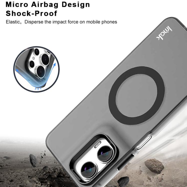 For Motorola Moto G35 IMAK Chocolate Series TPU + PET MagSafe Phone Case - Black