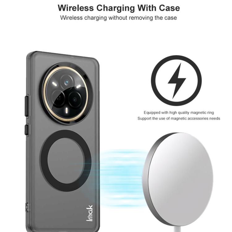 For Realme 14 Pro IMAK Chocolate Series TPU + PET MagSafe Phone Case - Black