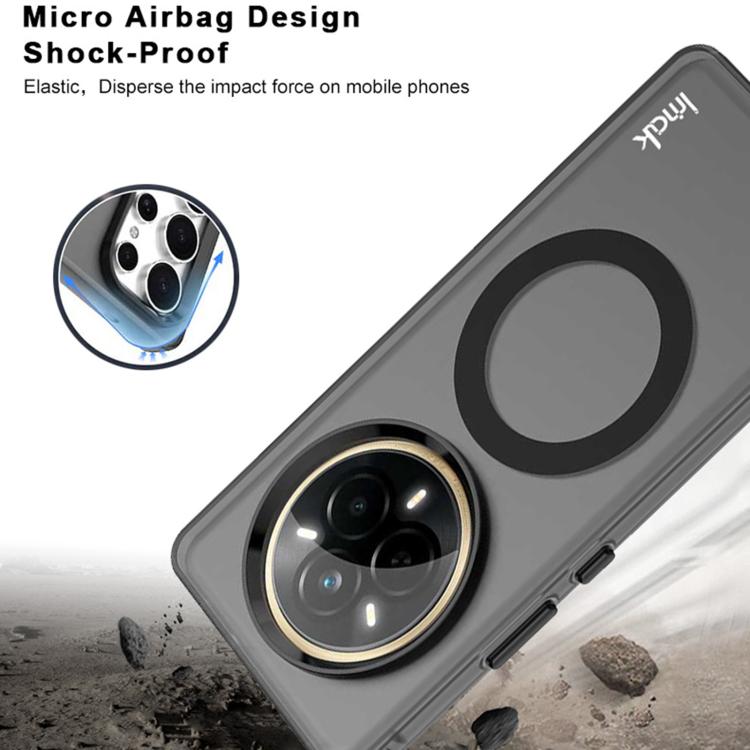 For Realme 14 Pro IMAK Chocolate Series TPU + PET MagSafe Phone Case - Black