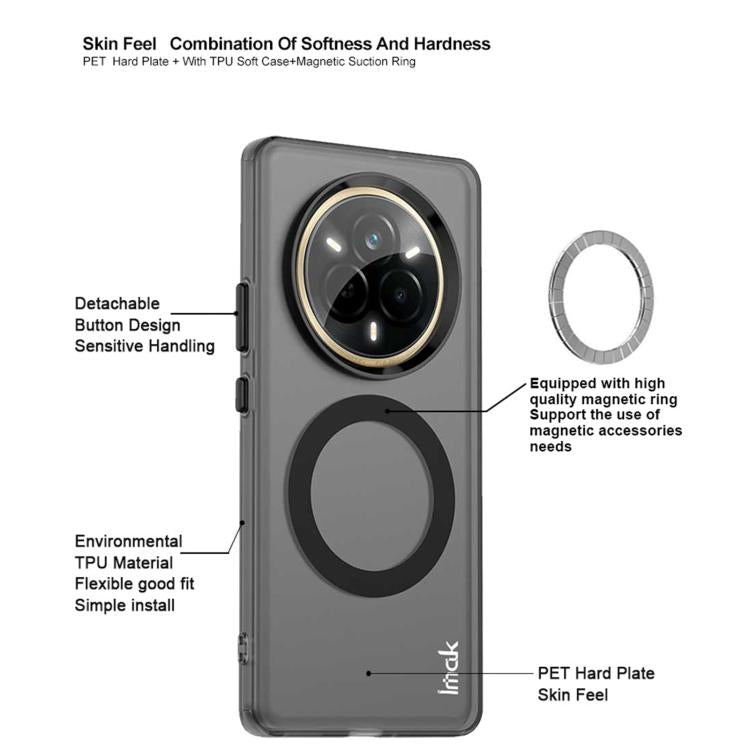 For Realme 14 Pro IMAK Chocolate Series TPU + PET MagSafe Phone Case - Black