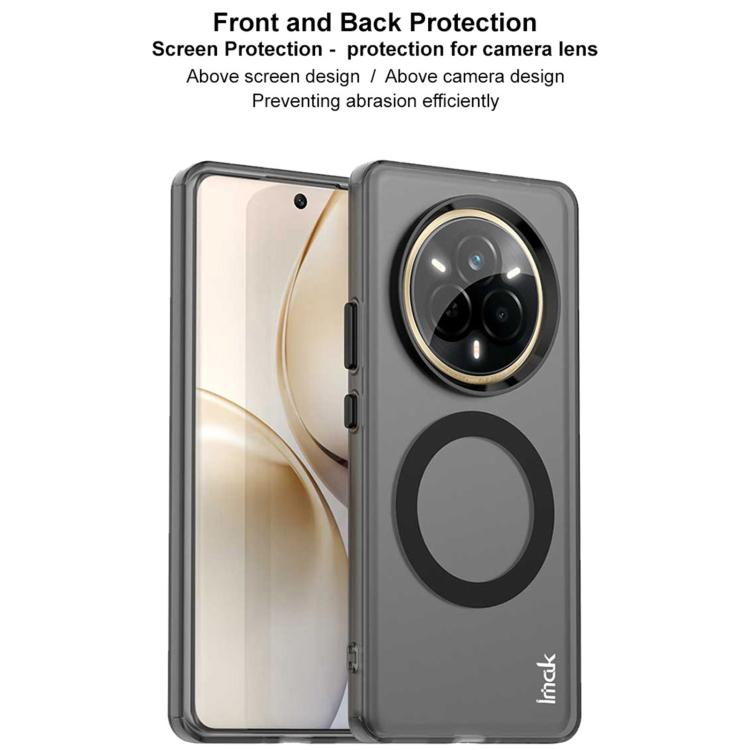 For Realme 14 Pro+ IMAK Chocolate Series TPU + PET MagSafe Phone Case - Black