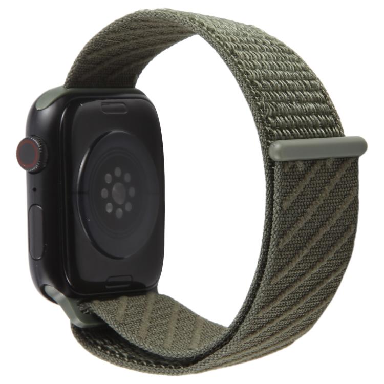 For Apple Watch 46mm / 49mm / 45mm / 44mm Twill Nylon Loop Hook and Loop Fastener Watch Band