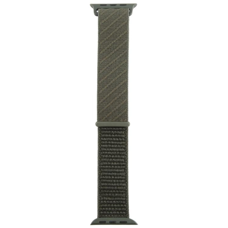 For Apple Watch 46mm / 49mm / 45mm / 44mm Twill Nylon Loop Hook and Loop Fastener Watch Band