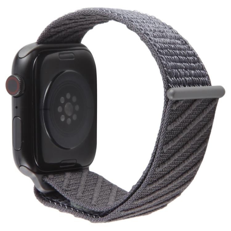 For Apple Watch 46mm / 49mm / 45mm / 44mm Twill Nylon Loop Hook and Loop Fastener Watch Band