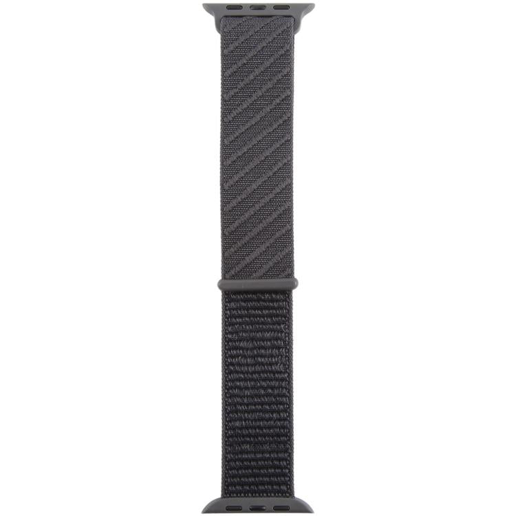 For Apple Watch 46mm / 49mm / 45mm / 44mm Twill Nylon Loop Hook and Loop Fastener Watch Band