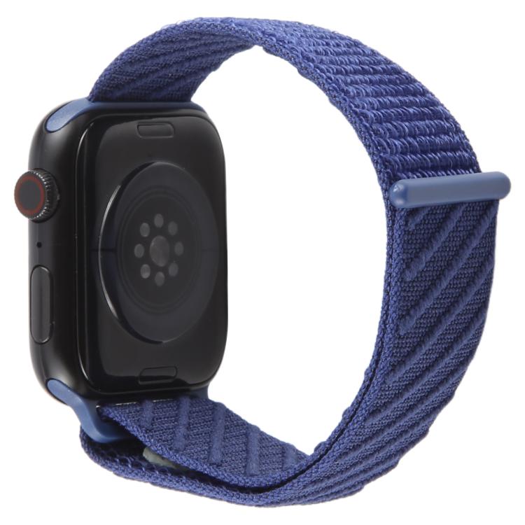 For Apple Watch 46mm / 49mm / 45mm / 44mm Twill Nylon Loop Hook and Loop Fastener Watch Band