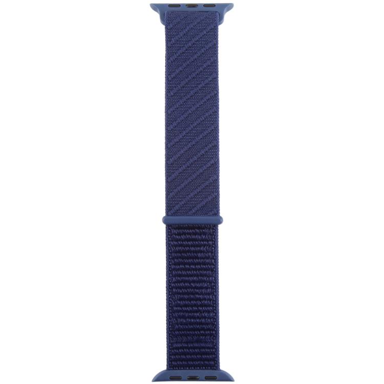 For Apple Watch 46mm / 49mm / 45mm / 44mm Twill Nylon Loop Hook and Loop Fastener Watch Band