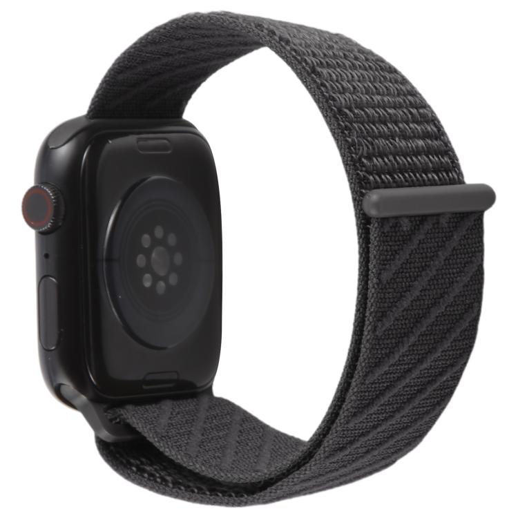 For Apple Watch 46mm / 49mm / 45mm / 44mm Twill Nylon Loop Hook and Loop Fastener Watch Band