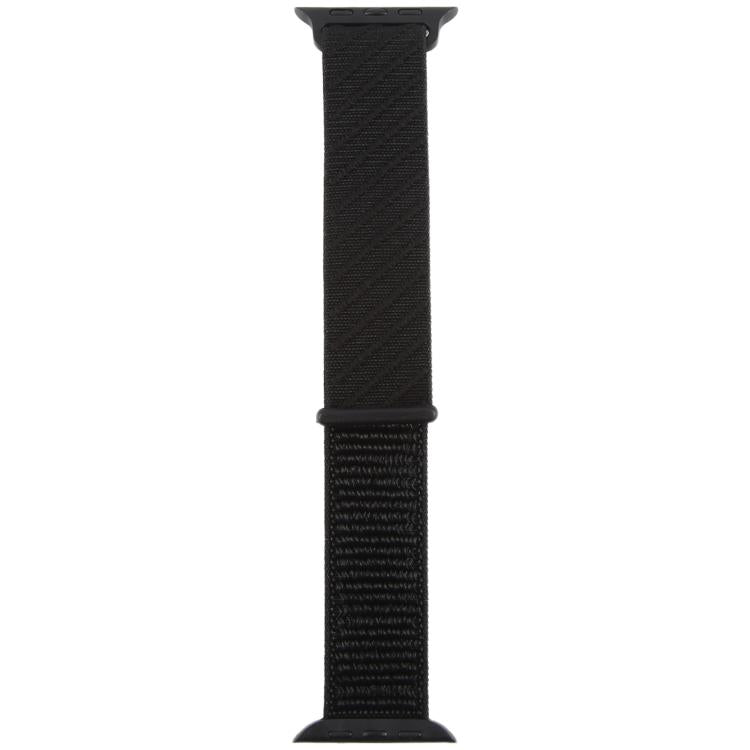 For Apple Watch 46mm / 49mm / 45mm / 44mm Twill Nylon Loop Hook and Loop Fastener Watch Band