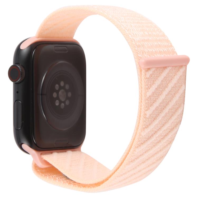 For Apple Watch 46mm / 49mm / 45mm / 44mm Twill Nylon Loop Hook and Loop Fastener Watch Band