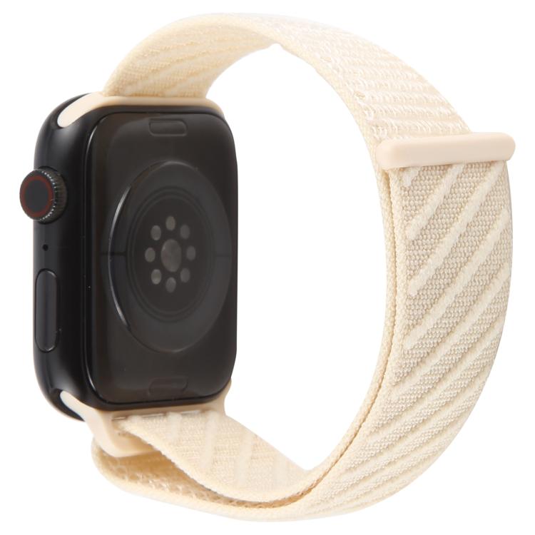 For Apple Watch 46mm / 49mm / 45mm / 44mm Twill Nylon Loop Hook and Loop Fastener Watch Band