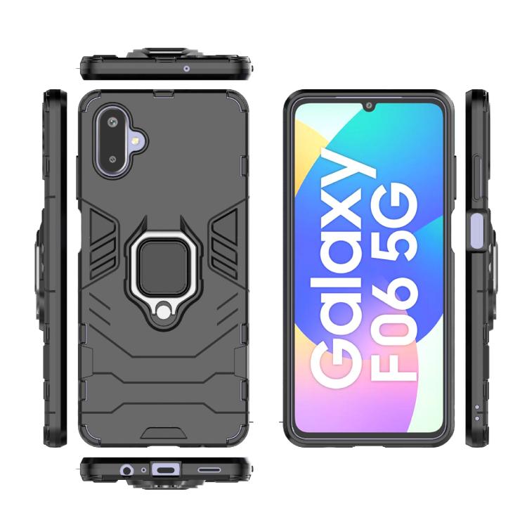 For Samsung Galaxy F06 5G PC + TPU Shockproof Protective Phone Case with Magnetic Ring Holder