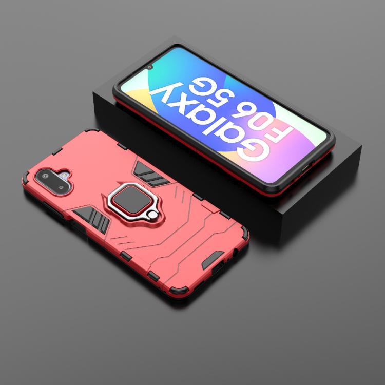 For Samsung Galaxy F06 5G PC + TPU Shockproof Protective Phone Case with Magnetic Ring Holder