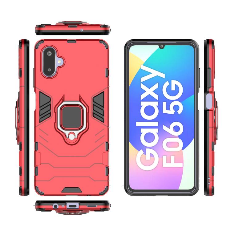 For Samsung Galaxy F06 5G PC + TPU Shockproof Protective Phone Case with Magnetic Ring Holder