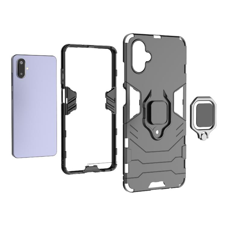 For Samsung Galaxy F06 5G PC + TPU Shockproof Protective Phone Case with Magnetic Ring Holder