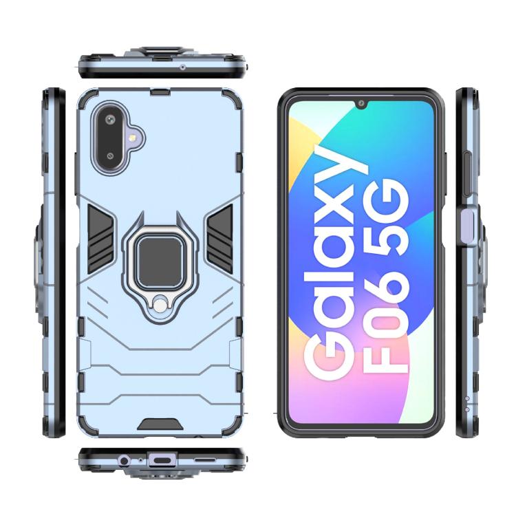 For Samsung Galaxy F06 5G PC + TPU Shockproof Protective Phone Case with Magnetic Ring Holder
